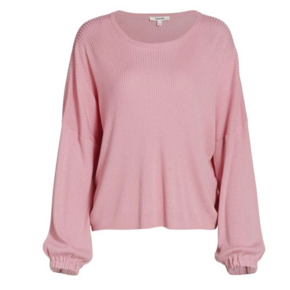 Splendid Georgie ribbed puff sleeve sweater